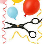 Balloon Scissors, Black, Stainless Steel Blade, 17 x 5.5 cm, 61 g