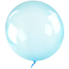 Ballon Bobo, transparent, rund, blaue Blase, 50 cm