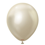 Latex Balloons Kalisan Mirror White Gold, 30cm, 50 pcs.