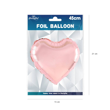 Heart foil balloon rose gold, rose gold 46 cm