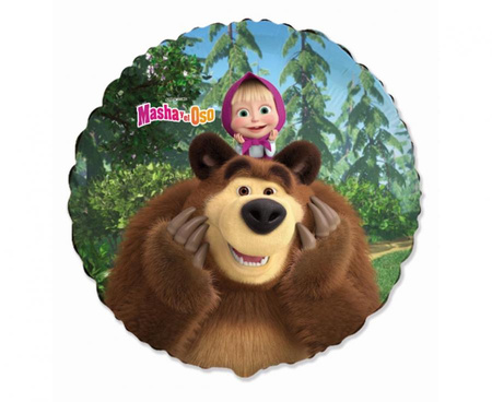 Foil Balloon, Multicolor, Masha and the Bear, 18 inch, 1 pc.