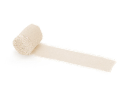 Chiffon ribbon, light beige, 40mm, 5m, 3 pieces