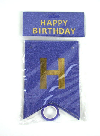 Girlande - HAPPY BIRTHDAY-Banner, holoblau