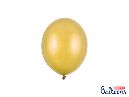 Strong small balloons, Metallic Gold 12cm, 100 pcs.