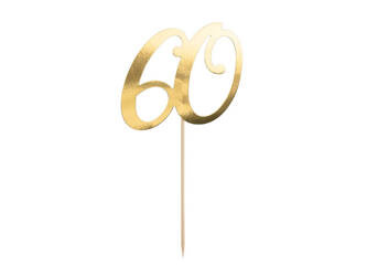 Papier-Topper "60" in Gold, 20,5cm.