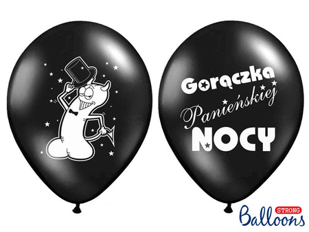 Balloons of the fever of the night, black, 30cm, 6 pcs