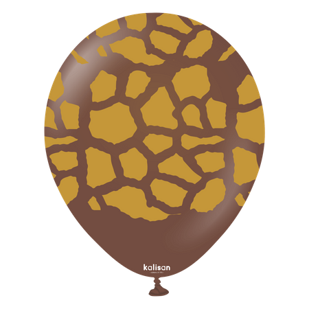 Balony Kalisan Safari Giraffe Chocolate Brown, żyrafa, brązowa, 30 cm, 25 szt.