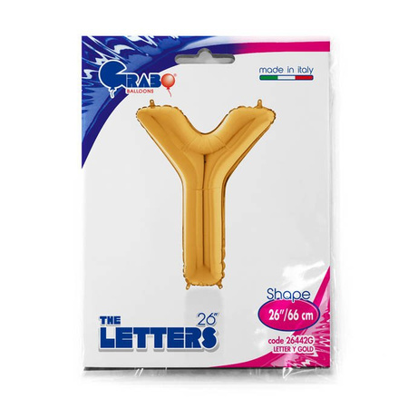 Foil balloon letter Y, 66cm, gold