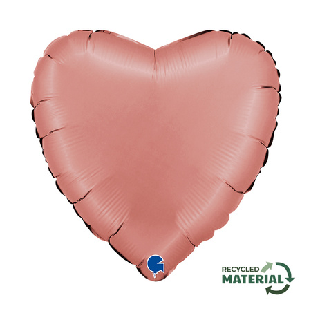 Foil Balloon Heart Satin Rose Gold, Satin Finish, Rose Gold, 46 cm, Grabo