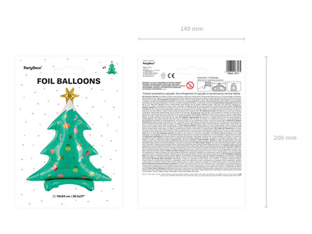 Standing balloon Foil Christmas tree, 78x94cm