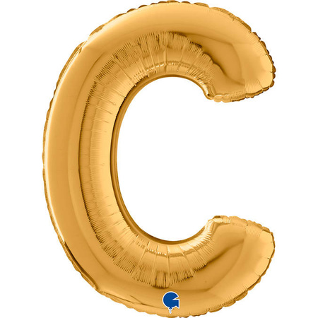 Foil balloon letter C, 66cm, gold