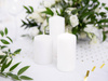 Matte white candle, 15 cm