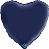 Foil Balloon - Navy Blue Satin Heart 46 cm, Grabo