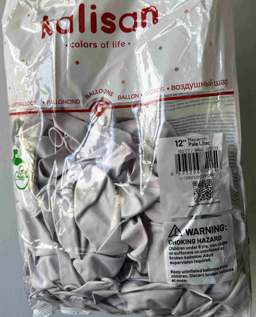 Latexballons Kalisan Macaron Soft Lilac, 30 cm, 100 Stk.