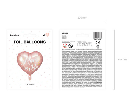 Foil balloon mom to be, 35cm, pink