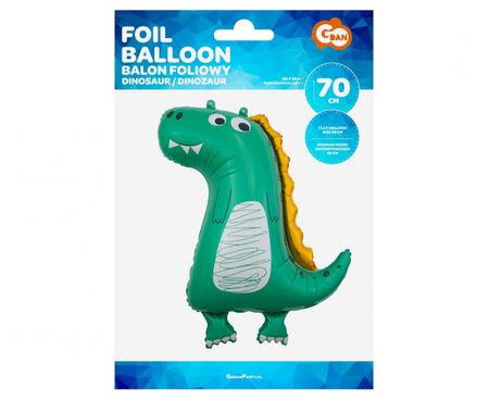 Foil balloon green dinosaur (drawing) 89 cm