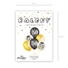 A set of balloons for 50th birthday, black and gold, 30cm, 6 pcs