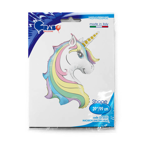 Grabo Macaron Ballon Einhorn Kopf 99cm