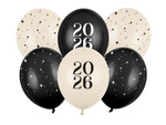 Balloons Strong Happy New Year 2026 Pastel Mix 30cm 6 pcs