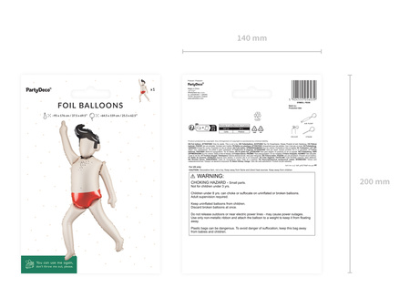 Balon foliowy Facet kremowy czerwony 159cm