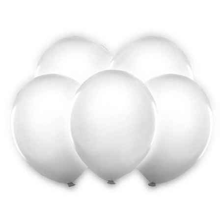 LED Glowing Balloon White, 30cm, 50 pcs