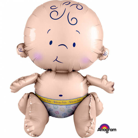 Sitting Baby Foil Balloon, 33 x 38cm