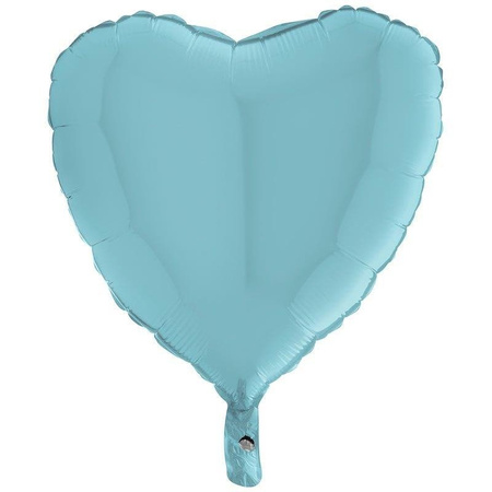 Balon Foliowy - Pastelowy Niebieski, Serce 46 cm, Grabo, pakowane