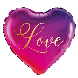Purple-pink foil balloon Heart "Love", 46cm