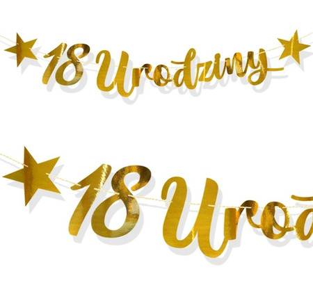 Banner on 18, 1 or 8 Birthday, Metallic Gold, 100cm