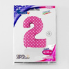 The foil balloon number 2 pink dotted - 102 cm Grabo