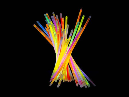 Fluorescent Sticks, Mixed Colors, 20 cm, with Connectors