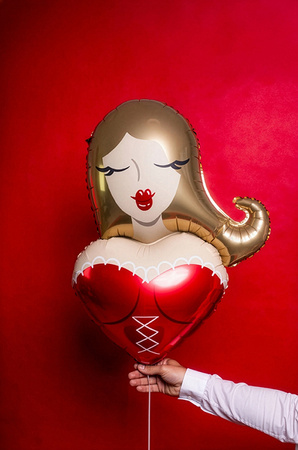 Foil balloon Girl cream red 74,5cm
