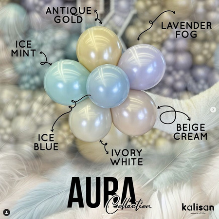 Latexballons Kalisan AURA Ivory White, 45cm, 1 Stk.
