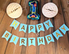 Geburtstagsgirlande, Happy Birthday, Banner, XXL, 20cm, Blau