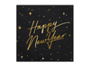 Serwetki Happy New Year, czarne, 33cm, 20 szt.