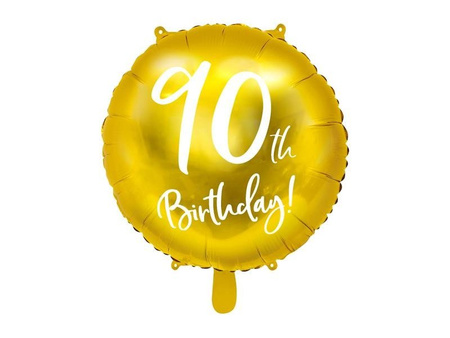 Foil balloon for ninety, 90th Birthday, gold, 45 cm