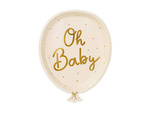 Baby Shower Teller, Oh Baby, beige, 17,5x22cm, 6 Stück.