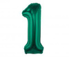 Foil balloon, number 1, bottle green, 85 cm.