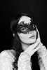 Carnival mask lace black 21x8cm