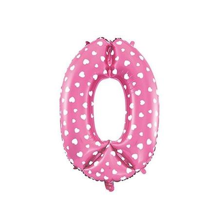 The foil balloon digit 0 - 80 cm Pink