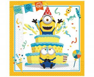 Papierservietten gelb Minions 33x33 cm 20 Stk