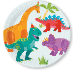 Paper Plates, Multicolor, DINO PARTY, 23 cm, 8 pcs.