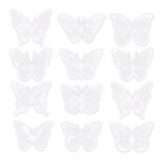 White Holographic Butterfly Wall Stickers 75 cm – Set of 12