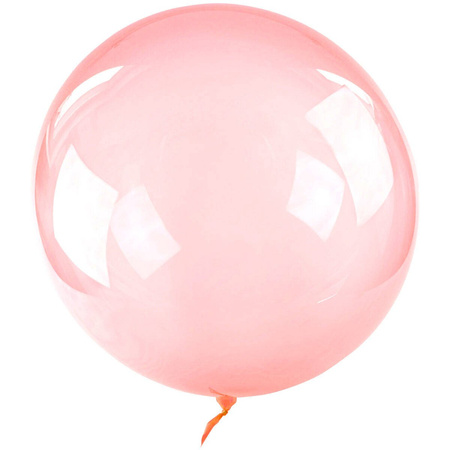 Balon Przezroczysty Bobo, Okrągła czerwona bańka, 50 cm