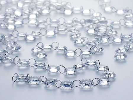 Crystal garland, colorless, 1 m