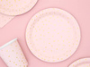 Paper plates with dots, light pink, 18 cm, 6 pcs.