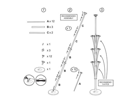 Frame, a bouquet stand with 13 balloons, 160 cm