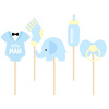 Baby shower toppers for a boy, elephant 5 pcs