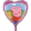 Folienballon Herz Peppa-Schwein, 46 cm Rosa, Grabo