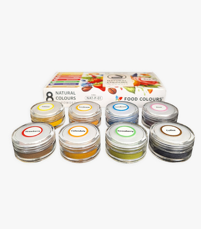 Natürliches Pulverfarbstoff-Set NAT-P-01 8 Farben Für Backwaren 2,5g